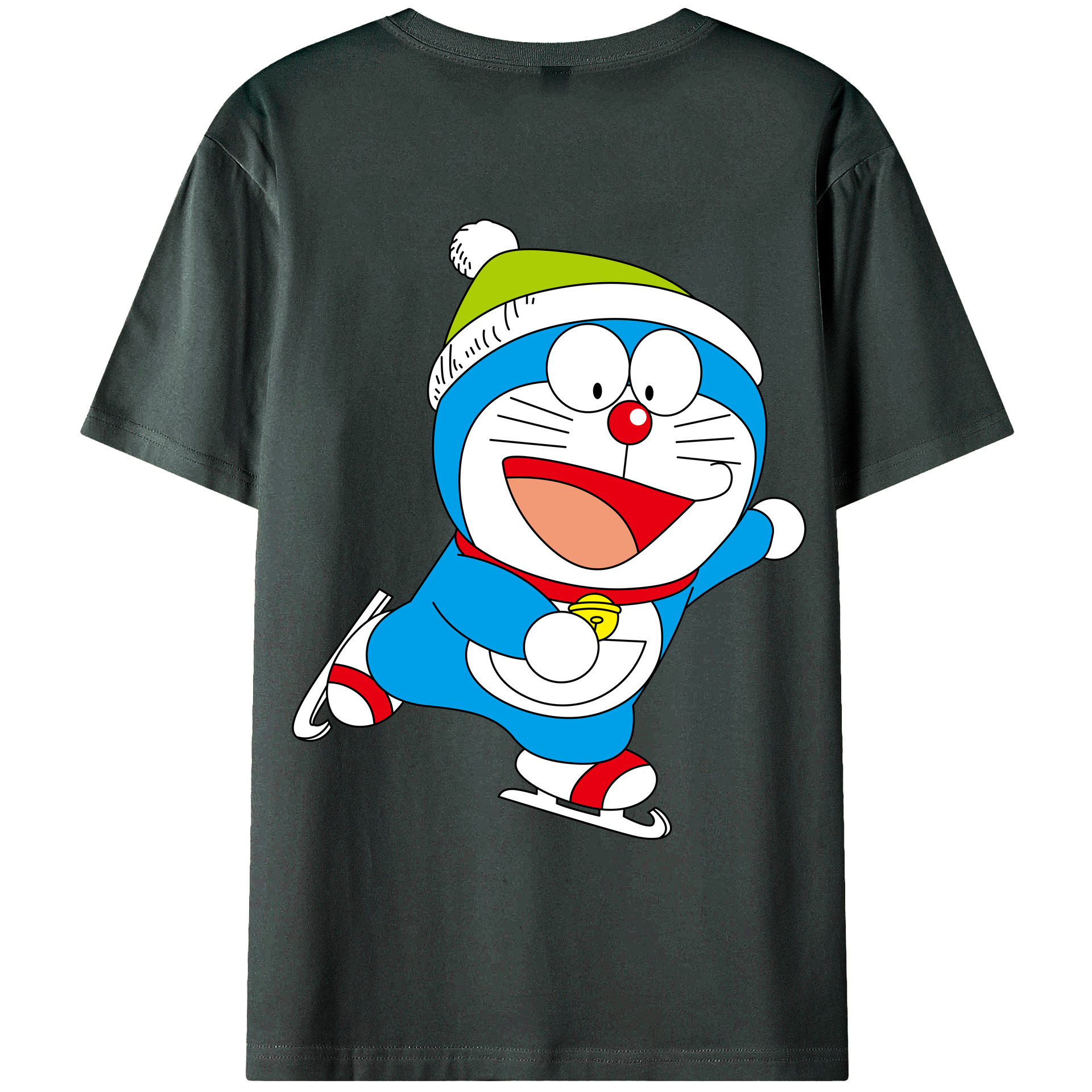 （画像用） ドラえもん Doraemon 綿100％ メンズ半袖Tシャツ（バックプリント） 通気性